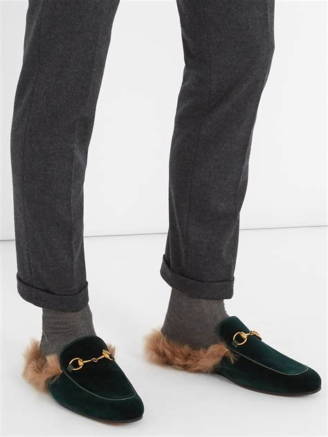 gucci fur loafers men.